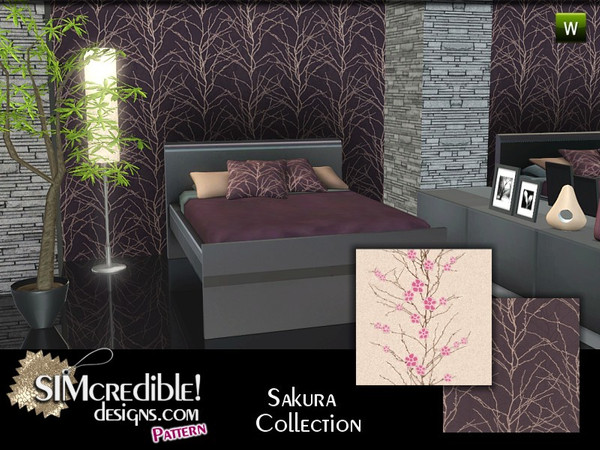 Sims 3 — Sakura collection by SIMcredible! — Modern patterns with Asian inspiration. By SIMcredibledesigns.com