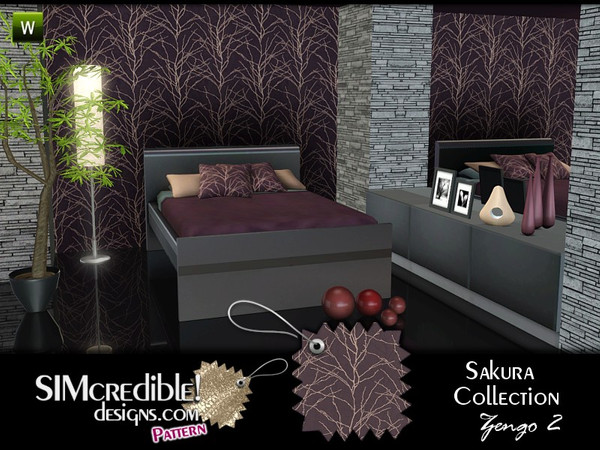 Sims 3 — Sakura Zengo by SIMcredible! — Modern pattern with Asian inspiration. By SIMcredibledesigns.com