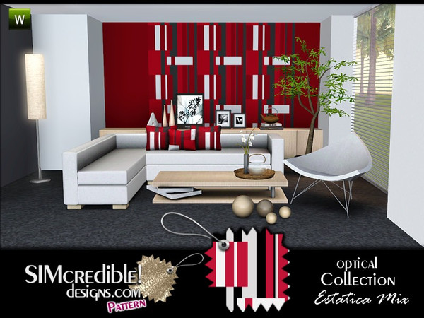 Sims 3 — Estatica Mix by SIMcredible! — Optical Patterns collection by SIMcredibledesigns.com