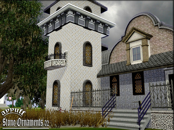 Sims 3 — Stone Ornaments02 by ayyuff — 6 new stone ornament patterns