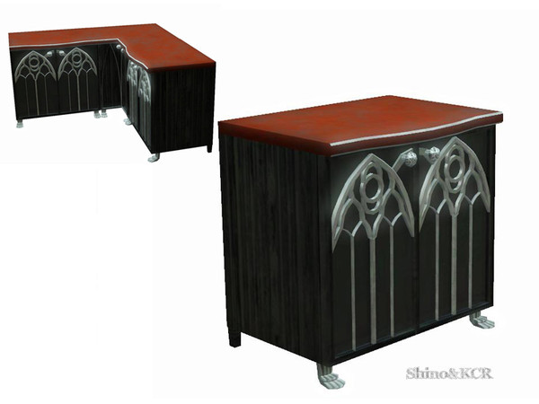 Sims 3 — Gothic Kitchen - Counter with 2Doors by ShinoKCR — 1576 Polygon