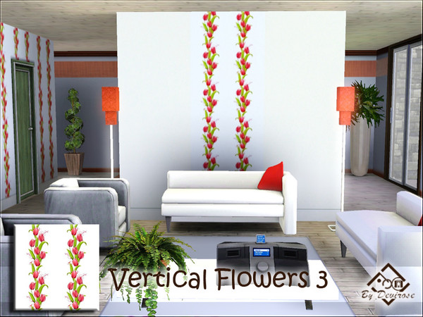 Sims 3 — Vertical Flowers 3 by Devirose — 