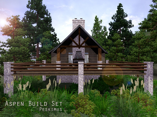 Sims 3 — Aspen Build Set by peskimus — Many, many years ago in Bridgeport, in the depth of the woods lived a crazy bush