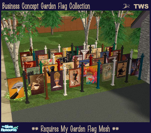 Sims 2 — Business Concept Garden Flag Collection by wildstar24 — 