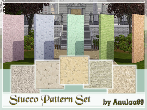 Sims 3 — Stucco Pattern Set by anulaa892 — Set of 5 patterns that are ideal for use as a house elevation.