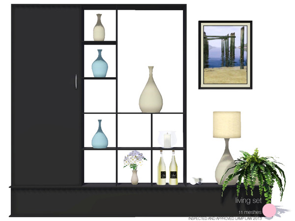 Sims 3 — Living Set by DOT — Living Set. Modern living shelving Set, to display your favorite items with a choice of 1