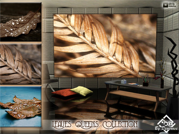 Sims 3 — Leaves Queens Collection by Devirose — A set of three giant posters dedicated to the magic of autumn leaves.