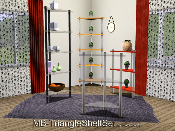 Sims 3 — MB-TriangleShelfSet by matomibotaki — Do you have an ugly corner in your room and nothing to place! So here is