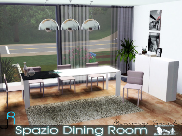 Sims 3 — Spazio Dining Room by Memory_Sonate — Modern style dining room set for simmers who love modern environment and