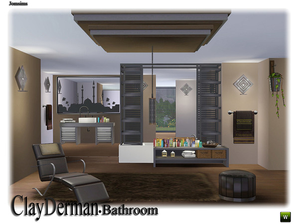 Sims 3 — Bathroom Clayderman by jomsims — modern and comfortable bathroom Clayderman. large bathtub with structure deco