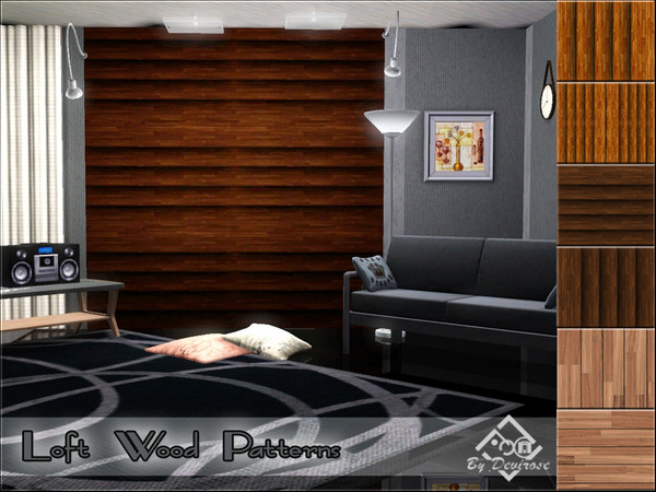 Sims 3 — Loft Wood Patterns by Devirose — A set of wood minimalist, vertical and horizontal, ideal for lofts, modern