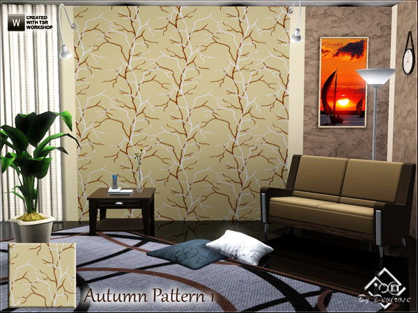 Sims 3 — Autumn Pattern 1 by Devirose — Texture ideal for autumn atmosphere and for each surface.Base Game compatible,no