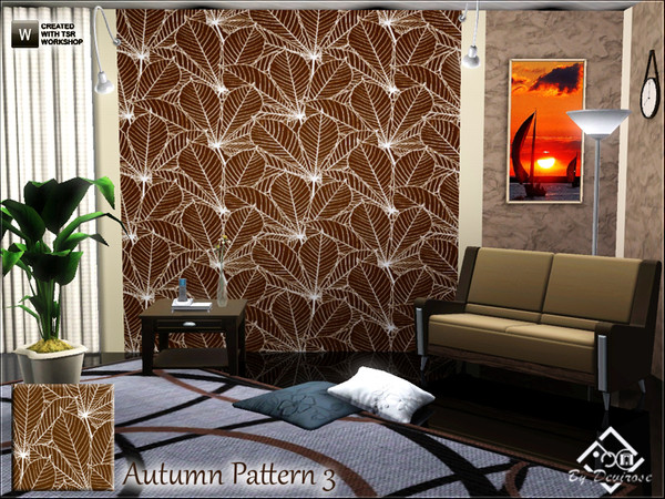 Sims 3 — Autumn Pattern 3 by Devirose — Texture ideal for autumn atmosphere and for each surface.Base Game compatible,no