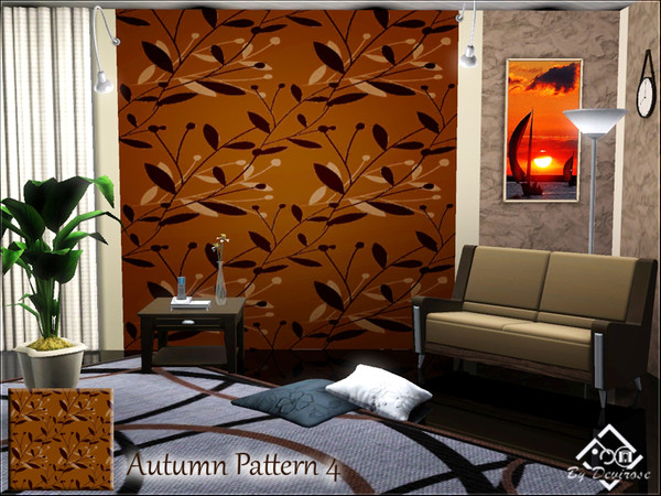Sims 3 — Autumn Pattern 4 by Devirose — Texture ideal for autumn atmosphere and for each surface.Base Game compatible,no