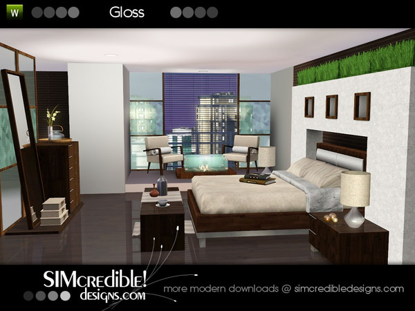 Sims 3 — Gloss by SIMcredible! — A cozy bedroom with a modern touch ^^ by SIMcredibledesigns.com available at TSR