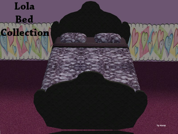 Sims 2 — Lola Bed Collection by staceylynmay2 — This set includes the bedding and the new bed mesh.