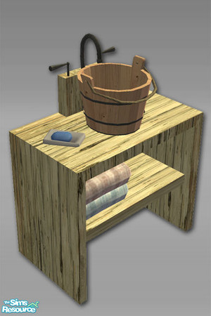 Sims 2 — Gaol House - Bucket Sink - Mesh by Shakeshaft — Part of a collection set of themed items to create an Olde style