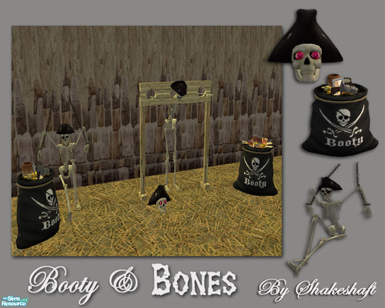 Sims 2 — Booty and Bones by Shakeshaft — A themed set of Pirate Booty and the Boney consequences met by the Pirates.....