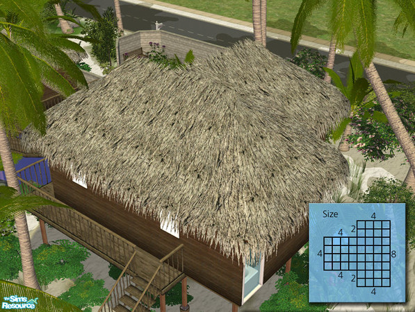 Sims 2 — Aloa Buildset - Thatched Roof #3 by Murano — Thatched roof to give your tropical bungalows a more realistic