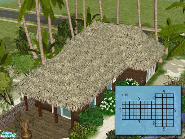 Sims 2 — Aloa Buildset - Thatched Roof #1 by Murano — Thatched roof to give your tropical bungalows a more realistic