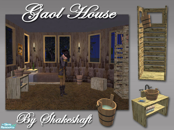 Sims 2 — Gaol House by Shakeshaft — A collection set of themed items to create an Olde style Gaol Cell, set includes Bed