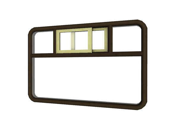 Sims 3 — Train Window (vented - 3 tile) by Cyclonesue — Vented train window centred over 3 tiles for 3-tile-width cabins.