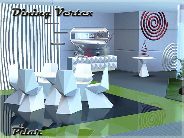 Sims 3 — Dining Vertex by Pilar — Versatile furniture that serve both indoor and outdoor