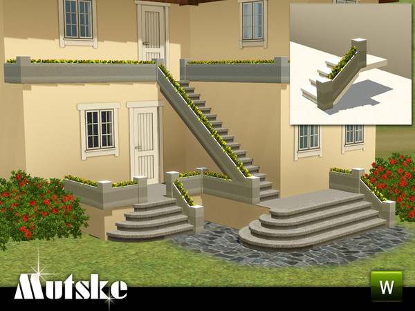 Sims 3 — Matching Railing Future Planter by Mutske — Matching Railing for the EA Fences. 2 Recolorable parts. Made by