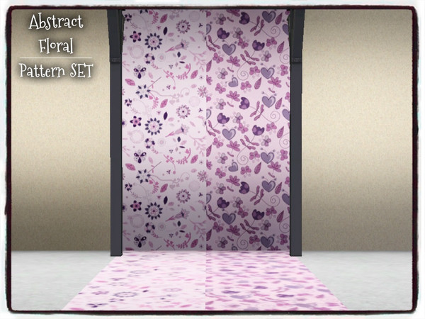 Sims 3 — Abstract Floral_PATTERN SET. by Xodess — This set only consists of two abstract patterns. They can both be found