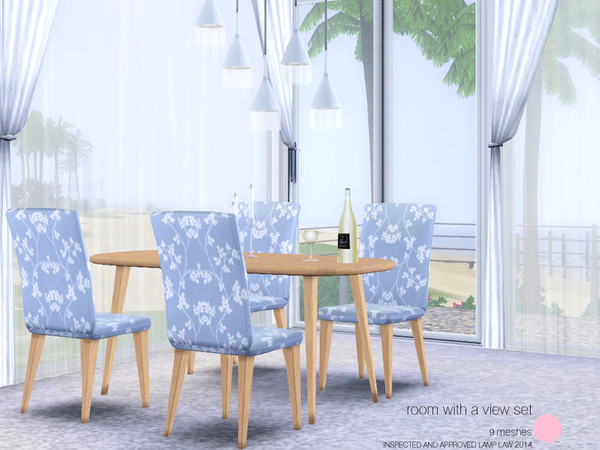Sims 3 — View Set by DOT — View Set Modern and Contemporary Dining Room. 6 lights, 3 candle and 3 ceiling. Plus Regifted