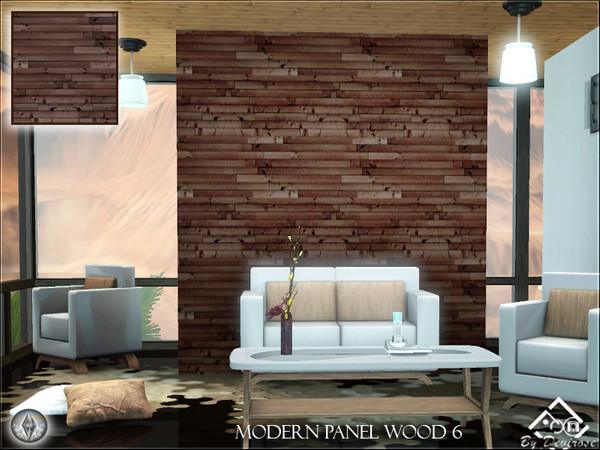 Sims 3 — Modern Panel Wood6 by Devirose — Ideal for modern paneling and modern rooms, with horizontal wood plank.Base