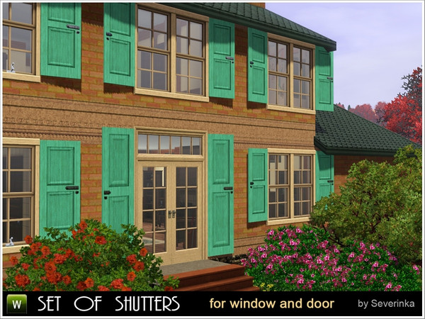 Sims 3 — Shutters set by Severinka_ — Set of shutters for windows and doors. Shutters put one by one - right and left. On