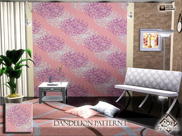 Sims 3 — Dandelion Pattern 1 by Devirose — Lovely flowers,to embellish the rooms and surfaces, 3 levels of recolor, no