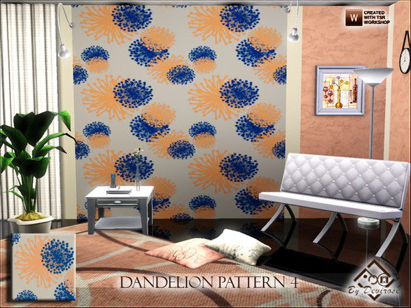 Sims 3 — Dandelion Pattern 4 by Devirose — Lovely flowers,to embellish the rooms and surfaces, 3 levels of recolor, no