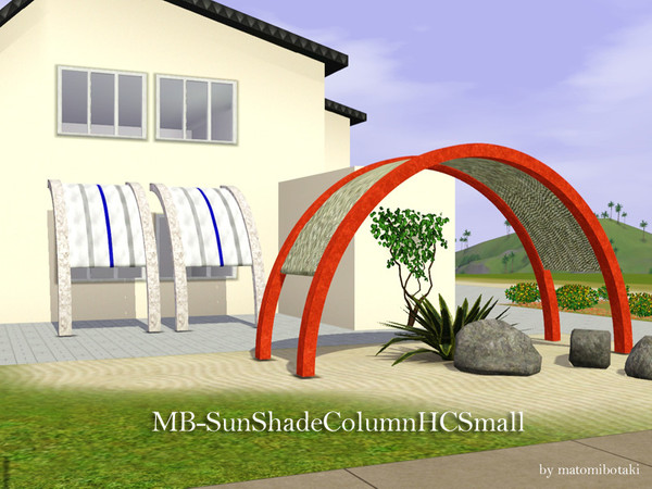 Sims 3 — MB-SunShadeColumnHCSmall by matomibotaki — MB-SunShadeColumnHCSmall, new mesh 1x1, with 2 recolorable parts and