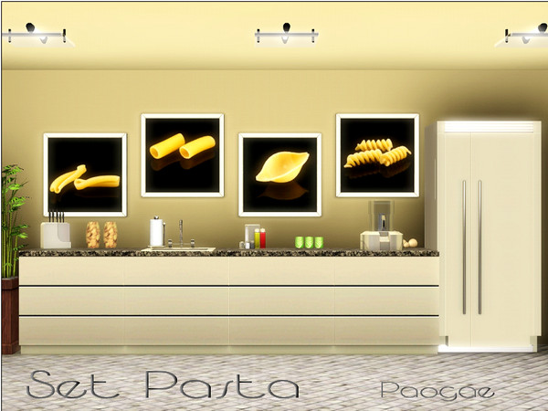 Sims 3 — Set Pasta by Paogae — A funny set of 4 pasta pictures for the kitchen or for your restaurant!