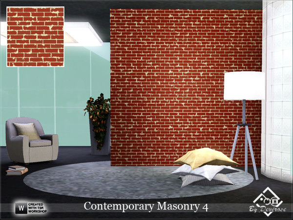 Sims 3 — Contemporary Masonry 4 by Devirose — Very brick,ideal for modern apartments, lofts, or external.