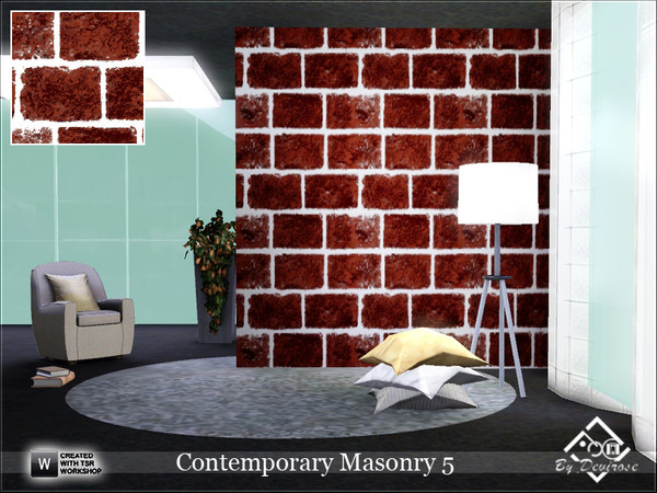 Sims 3 — Contemporary Masonry 5 by Devirose — Very brick,ideal for modern apartments, lofts, or external.