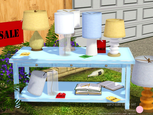Sims 3 — Yard Sale Lamp Set by DOT — Yard Sale Lamp Set. Contemporary and Modern Lighting. 7 Table Lamps of glass, metal