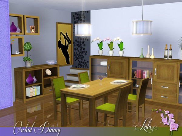 Sims 3 — Orchid Dining by Lulu265 — Inspired by the lovely Orchid , this dining is modern and colourful with a touch of