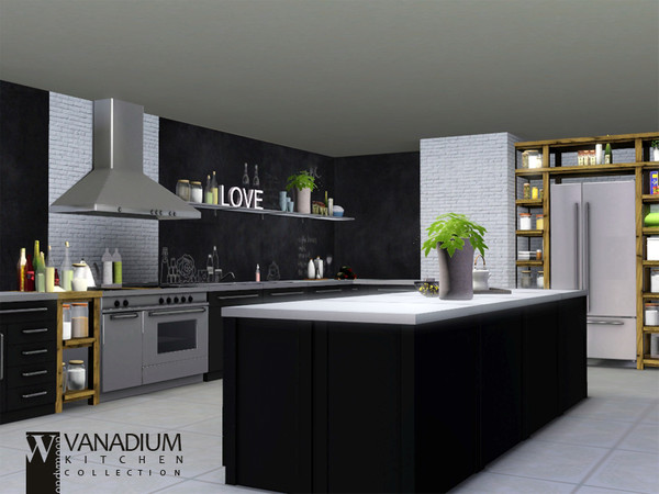 Sims 3 — Vanadium Kitchen by wondymoon — - Vanadium Kitchen - wondymoon@TSR - Jan'2014 - All objects are recolorable. -