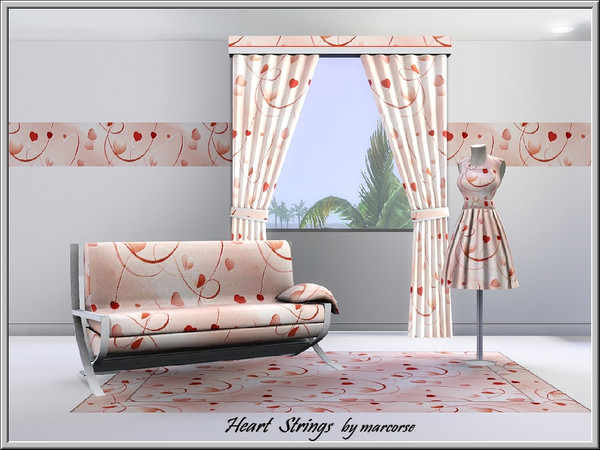 Sims 3 — Heart Strings_marcorse by marcorse — Themed pattern: Valentine hearts on ribbon strings