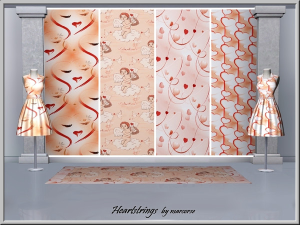 Sims 3 — Heartstrings_marcorse by marcorse — Four Valentine's Day patterns. Vertical Valentine 4 is found in Abstract,