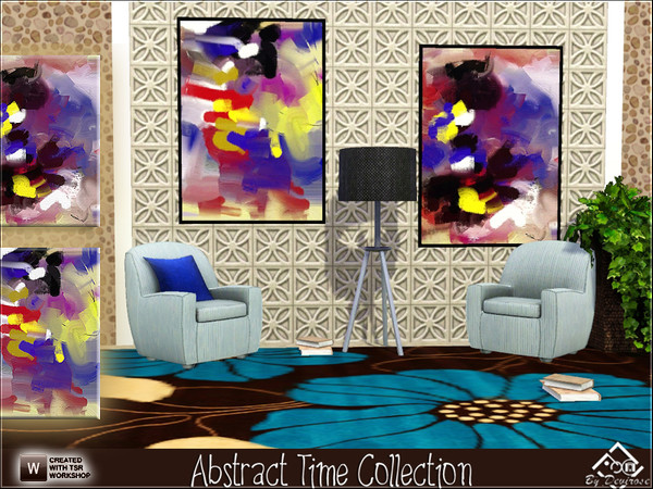 Sims 3 — Abstract Time Collection by Devirose — A set of two oil paintings, abstract, modern. Ideal for modern rooms. The
