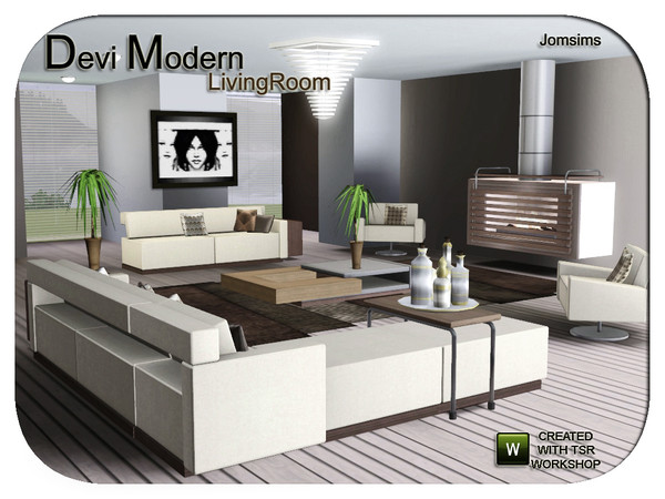 Sims 3 — DEVI modern livingroom by jomsims — A classic and modern at the same time, here is the livingroom DEVI.Dedicated