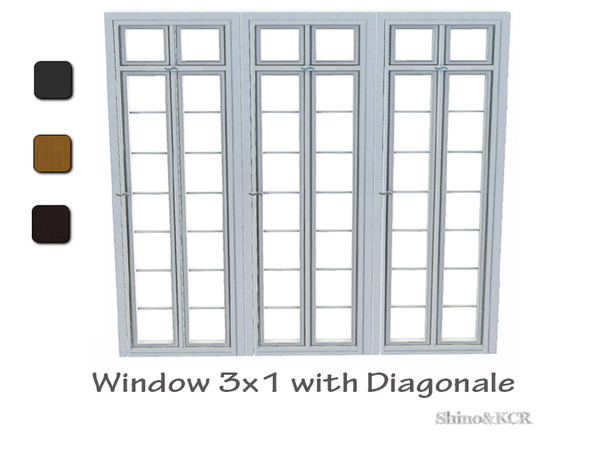 Sims 3 — Monaco Builtset - Window 3x1 including Diagonal Window by ShinoKCR — 