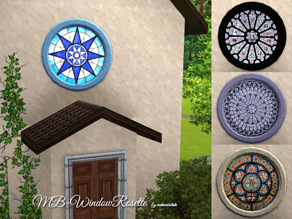 Sims 3 — MB-WindowRosette by matomibotaki — MB-WindowRosette, large round church window with 4 different motives, the