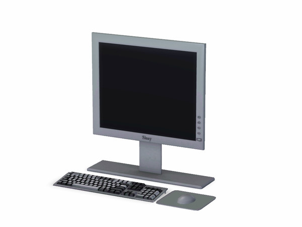 Sims 3 — Brownie Chic Computer by Flovv — A computer with big monitor.