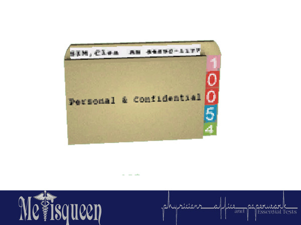 Sims 3 — Patient File by metisqueen2 — Needless to say, no clinic is complete without the patient file. File stands