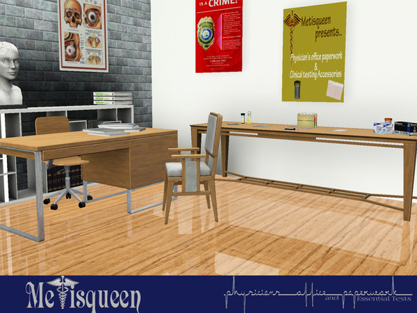 Sims 3 — Physicians Office Paperwork and Essential Tests by metisqueen2 — Decorate your sim's doctor's office with these